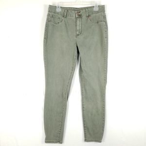 Maurices Pants Womens Large Green High Rise Tapered Casual Pockets